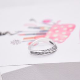 Gros-élégant vague CZ Diamond RING Set Boîte d'origine pour Pandora 925 Sterling Silver Luxury Fahion Femmes Anneaux De Mariage