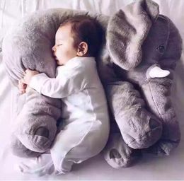 Vente en gros-Nez d'éléphant animaux en peluche poupée peluche douce jouets cadeaux pour bébé oreillers lombaires doux 33*28 cm A0280