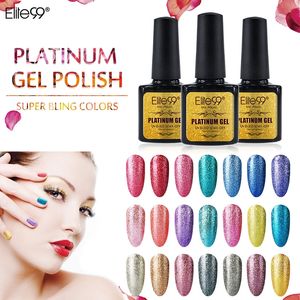 Venta al por mayor-Elite99 Shimmer Platinum Gel Barniz UV LED Soak Off Polish Nail Art Juego completo de gel UV Manicura UV Esmalte de uñas 10 ml