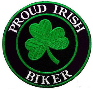 Courages de broderies en gros fier un patch de motard irlandais Utilisez le fer de fer sur la veste arrière et la différence t-shit ou sac de chapeau