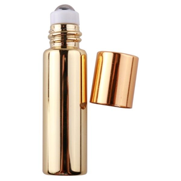 Récipients cosmétiques vides en gros avec boule de rouleau en métal 5ML rouleau de verre d'argent d'or sur des bouteilles pour la bouteille de parfum d'huiles essentielles