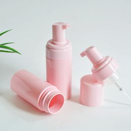 wholesale Bouteille de mousse rose vide pompe de pulvérisation contenant de shampooing de bain paquet moussant en plastique givré 100 ml 150 ml LL