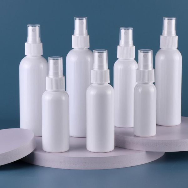 Bouteille de pulvérisation vide en plastique 30ml-250ml, bouteilles de parfum en PP blanc avec pulvérisateurs à brume Fine pour liquide cosmétique, vente en gros