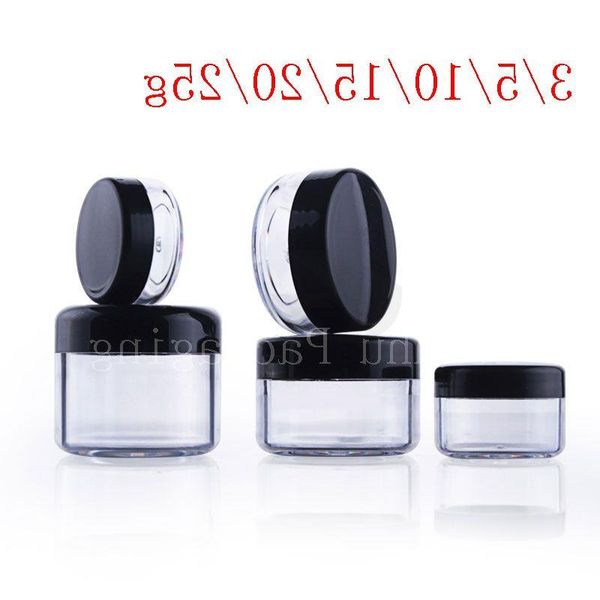 en gros vide transparent petit affichage en plastique rond Pot Clear Cosmetic Crème Jar Baume Mini Échantillon Packaging Spijx