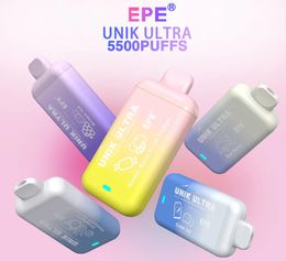 Vente en gros EPE Unik Ultra 5500 Puffs Mesh Coil batterie 550mAh stylo vape jetable