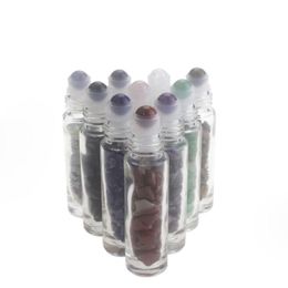 Groothandel Essentiële olierol op flessen 10 ml Stones Ball Ravulable Rolling Container 250PCS Lot Gratis verzending QBTTV