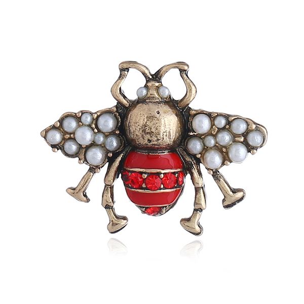 Wholesale-européen et américain Vêtements antiques EXplosif Three-Dimensionnel Perle Pin Mignon New Bee Broche