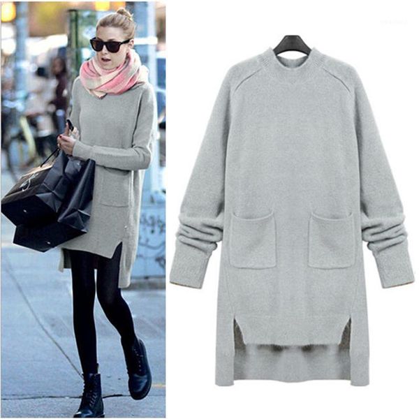 Pulls pour femmes en gros - Femmes européennes Mode Hiver Pull en vrac Femme Street Style Pulls Plus Taille Mohair Sweaters1