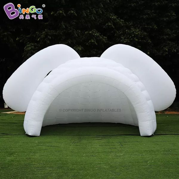 wholesale Artisanat exquis Publicité Gonflables 7.8x4.3x3.9mH tente dôme de lapin jouets sports air soufflé blanc igloo tente de salon commercial pour la décoration de fête d'événement en plein air