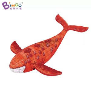 wholesale Présentoir artisanal exquis baleine rouge suspendue gonflable avec des lumières explosent des ballons d'animaux de l'océan pour les jouets de décoration d'événements de fête en plein air