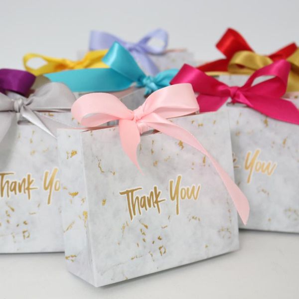 Boîtes de cils en gros Mini sac cadeau en marbre pour paquet de papier de chocolat de fête / emballage de cils de mariage favorise les faux cils de bonbons