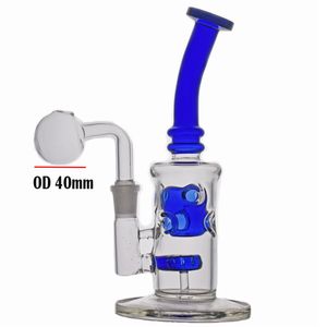 Groothandel Fab Egg Glass Beaker Bongs 14mm Joint Recycler Ashcatcher Hookah Honycomb Perc Bubbler Waterleidingen met Big Size 40mm Ball Oil Burner Dhl Gratis