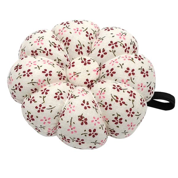 Gros-Tissu Citrouille Forme Mignon Doux Titulaire Pin Coussins Wearable Aiguille Pincushion Pour Coudre Quilting Pin Holder Polka Orchid Bloom