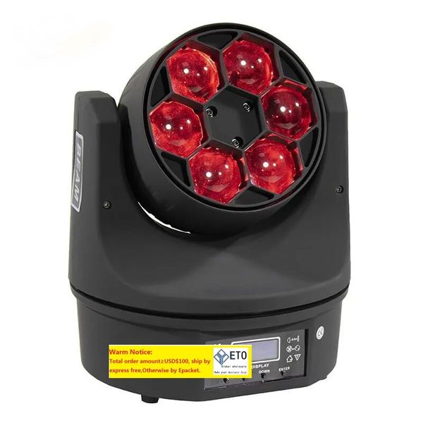 Prix de gros usine pas cher DMX512 effet laser mini faisceau pointu scène abeille lumière 6x15W RGBW 4in1 LED tête mobile lumière de scène 12 LL