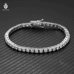 Gros Usine Directe Glacé Hip Hop Bijoux En Acier Inoxydable Tennis Bracelet 4mm 8 "5a Cz Tennis Chaîne