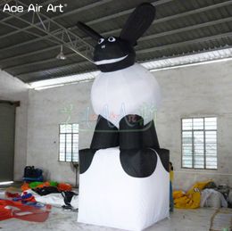 Vente en gros, mascotte gonflable d'agneau de vente directe d'usine, animal soufflé à l'air de 4m et 13 pieds de hauteur pour exposition publicitaire