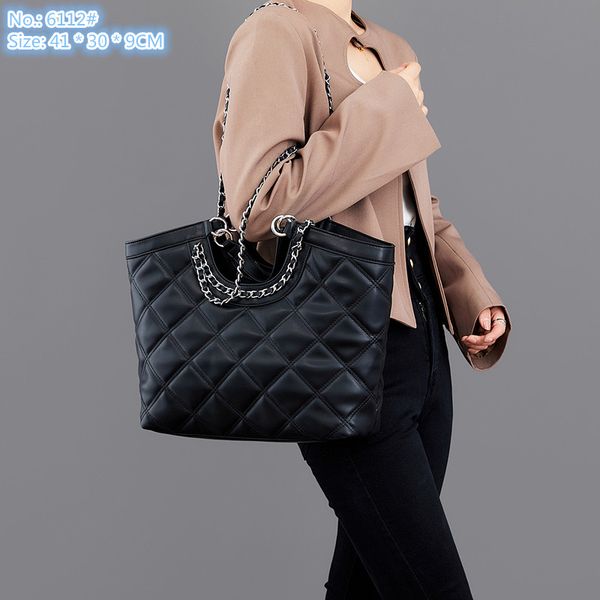 Gros usine dames sac à bandoulière rue personnalité grand sac à main en cuir simple cent-ascenseur couture sac à dos classique losange sacs à main de mode 6112 #