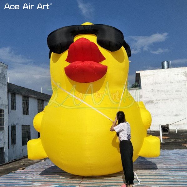 Outlet d'usine en gros 5mh pop-up animal jaune canard gonflable pour exposition de décoration de pelouse de parc extérieur fabriqué par Ace Air Art