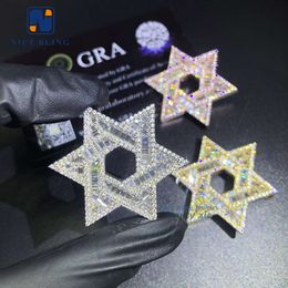 Groothandel fabrieksprijs VVSmoissanite diamanten moissanite hiphop hanger ketting 925 zilver op maat voor mannen vrouwen
