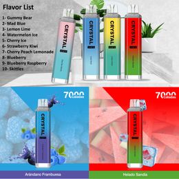 Factory en gros Sunfire Crystal 7000 Puffs 7k bar 7000puffs Pro max bon marché jetable E Vaper Pen Kit Pod Crystal Mini E Cig 1300MAH