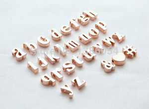 Groothandel-fabriek groothandel charme A-Z rose gouden alfabet letters charms, ampersand hart initiaal voor ketting, DIY ketting / armband