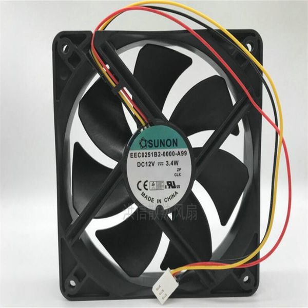 Ventilateur en gros: ventilateur silencieux d'origine SUNON EEC0251B2-0000-A99 12V 3.4W 12CM 12025 2 fils/3 fils