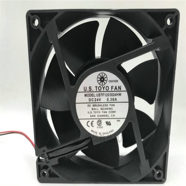 Ventilateur en gros: ventilateur inverseur d'ordinateur industriel à deux fils d'origine USTF1203824HW 24V 0,36a 12CM