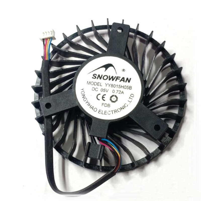 Ventilador de atacado: SNOWFAN YY8015H05B espaçamento de orifício equilátero 45MM 0,72A DC5V ventilador de refrigeração de 4 fios com grande volume de ar
