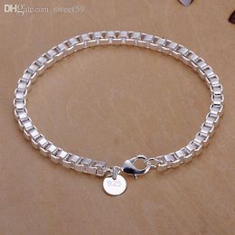 Groothandel-mode 925 zilveren braclets voor mannen vrouwen charme box keten armbanden klassieke zilveren sieraden joyas pulseras de Plata 925 H172