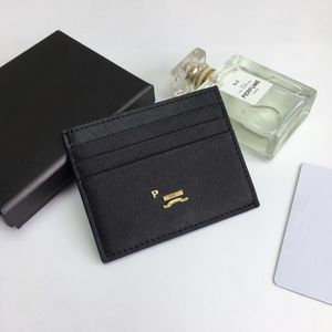 Gros mode noir crédit femme titulaire de la carte 2MC233 mini portefeuille de haute qualité en cuir véritable hommes Designer porte-carte de couleur pure double face avec boîte