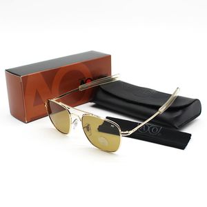 Venta al por mayor-Marcas de moda EE. UU. Vuelo AO 8054 gafas de sol Marco de metal Lente de vidrio hombres mujeres gafas de sol Pakistán especial