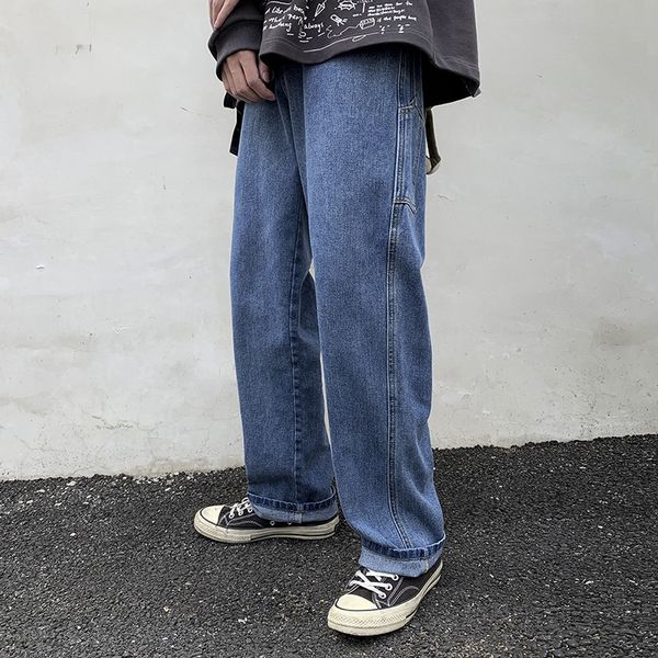Wholesale moda casual calle nuevo jeans rectos coreano coreano tendencia retro caída pierna ancha estudiantes harem pantalones 201117