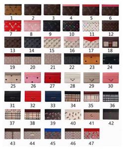 Titulaires de cartes de crédit de mode en gros Femmes Mini Portefeuille de luxe de haute qualité en cuir véritable Hommes Designer Pure Color Card Holder Double Face Portefeuilles avec boîte