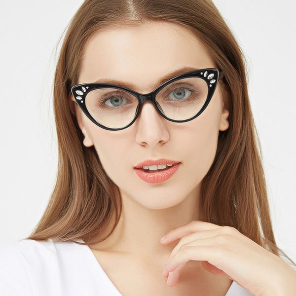 Venta al por mayor- Moda Cristal Estudiantes Niñas Niños Anteojos Marco Ojo de gato Miopía Gafas planas Marco al por mayor