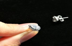 Boucles d'oreilles de pote de diamant CZ en vente en gros pour P 925 Silver Silver Creative Charmes brillantes Loues d'oreilles Elegant Box3594280 Original