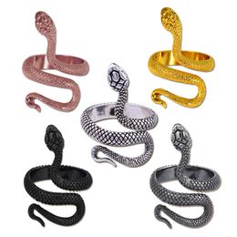 Bague serpent plaquée argent, Vintage, ouverte et réglable, exquise, à la mode, pour unisexe, vente en gros