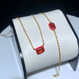 Groothandel mode goud kleur neon email geometrische cz kralen charme link ketting choker ketting sieraden