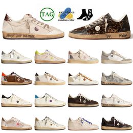 Venta al por mayor Moda Gold Glitter Diseñador Zapatos casuales Gamuza Cuero Ball Star Entrenadores hechos a mano Para mujer Para hombre Superior Lujo Vintage Plata Mocasines Zapatillas de deporte