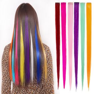 Groothandel mode hete krullen kleur gradiënt uit één stuk rechte haarextensies 24 kleuren optioneel