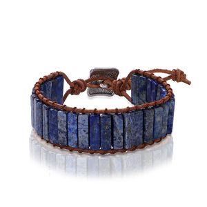 Gros-mode ins designer bohême briques de pierre colorées à la main tressé bracelet à cordes réglable pour femme