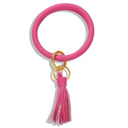 Groothandel- mode ins designer schattige mooie eenvoudige lederen tassel sleutelhanger charme armband voor de vrouw