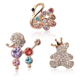 Groothandel- mode-sieraden aanbiddelijk dier huisdier hond broche pin vormige schattige kristal strass poedel mini beer blouse kraag clip