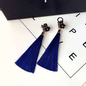 Pendientes largos con borlas de flores hermosas y encantadoras de diseñador de lujo al por mayor para mujeres y niñas