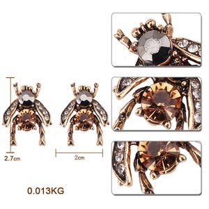 Groothandel-mode luxe designer overdreven schattige mooie kristallen bijen insecten dier oorbellen voor vrouw