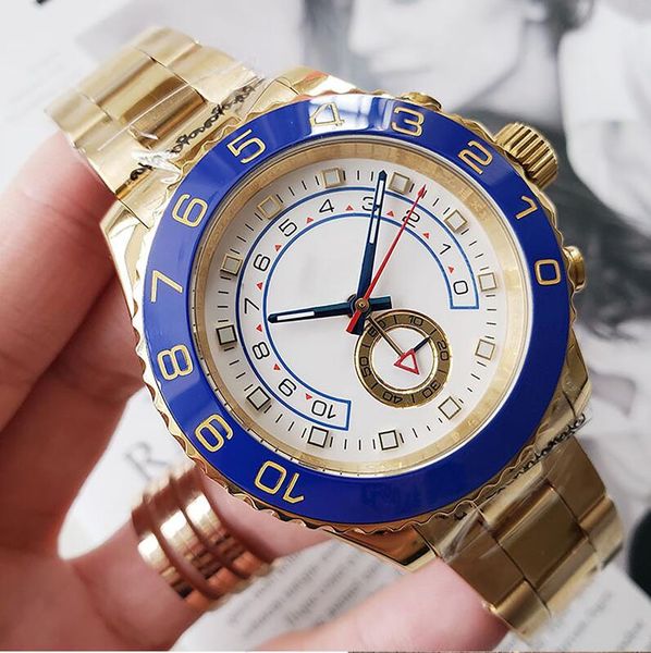 Venta al por mayor Reloj para hombre de moda Yate Acero inoxidable Todo el dial Trabajo 44 mm Bisel de cerámica Diseñador Movimiento automático Reloj de pulsera mecánico