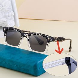 Gros mode OEM Designer luxe carré acide propionique avec temple en métal UV400 nuances lunettes de soleil pour hommes femmes