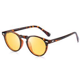 Lunettes de soleil polarisées rondes en gros-mode pour hommes et lunettes de soleil rondes Design de marque Vintage Driving Outdoor lunettes