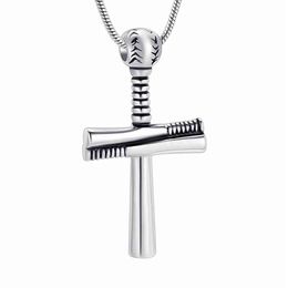 Groothandel mode zilveren roestvrij staal kruis crematie hanger ketting, winkel as hanger sieraden keepsake
