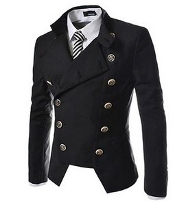 Vente en gros - Costume de mode pour hommes 2016 Brand New Fashion Blazer à double boutonnage pour hommes Slim Business Suit Vestes Livraison gratuite