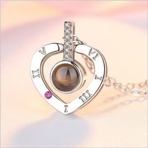 Colliers pendentif vision en gros-mode collier en acier inoxydable à la mode coeur rond bijoux de bonne qualité avec emballage de boîte modèle no. NE934